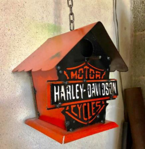 Harley Davidson hanging birdhouse