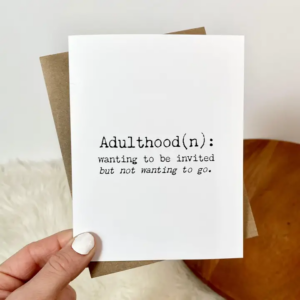 Definition of Adulthood Funny Birthday Cards