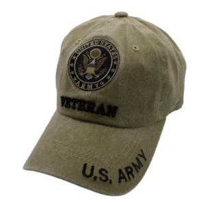 Army Emblem Veteran Stone Washed Cap
