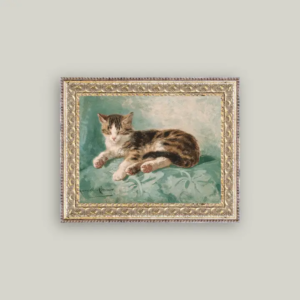 Cat Nap Framed Antique Art