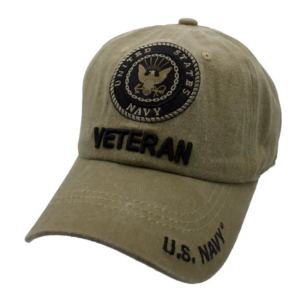Navy Emblem Veteran Stone Washed Cap