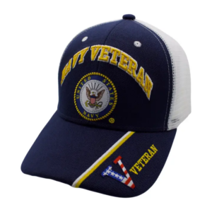 Navy Veteran Emblem w/ V Trucker Hat