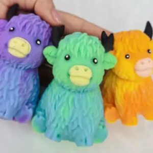 Squishy Squish Highland Cow Stress Purple