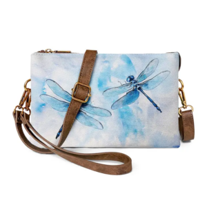 Gossamer Crossbody Shows Two Blue Dragonflies