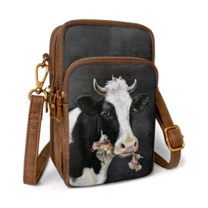 Rustic Style Cow Print Canvas Phone Bag