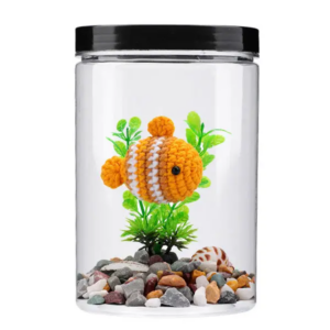 The Loop Brigade: Diy Crochet Plush Toy Complete Kit For Beginners - Fish Aquarium Orange