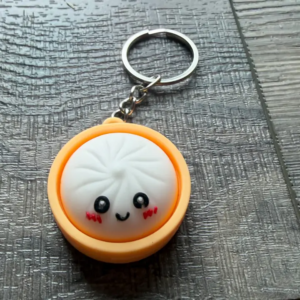 Dumpling Squish Toy Hard Plastic Keychain