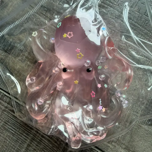 Squishy Squish Octopus Stress Toy Pink