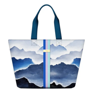 Blue Gradient Ink Wash Large Tote Bag Elegant and Spacious Beach Essential