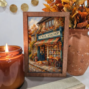 4x6 Wood Block Sign Art- Fall Bookstore Books Bookish