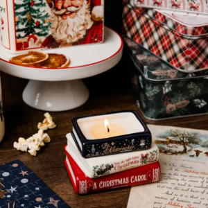 Stacked Books Candle, Holiday Classics