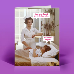 Funny Birthday Card – No Regrets – Vintage Sassy Humor