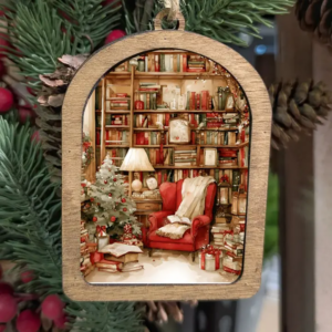 Canvas Arch Ornament Cozy Christmas Reading Nook