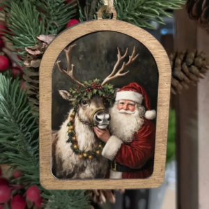 Canvas Arch Ornament Classic Santa