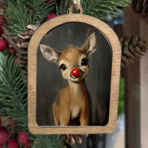 Canvas Arch Ornament Rudolph