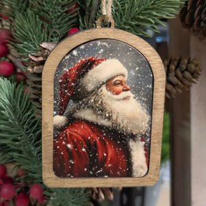 Canvas Arch Ornament Antique Santa