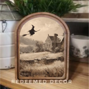 Arch Top Flying Witch Framed Art