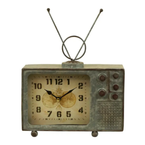 Metal Television Table Clock