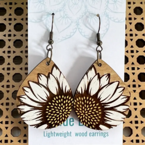 Boho Hand Painted Lightweight Maple Wood Earrings